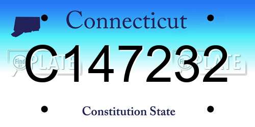 C147232 Connecticut License Plate