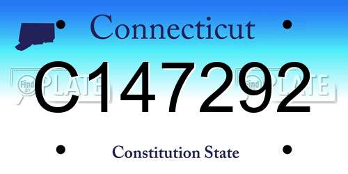 C147292 Connecticut License Plate