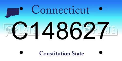 C148627 Connecticut License Plate