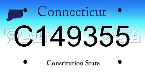 C149355 Connecticut License Plate