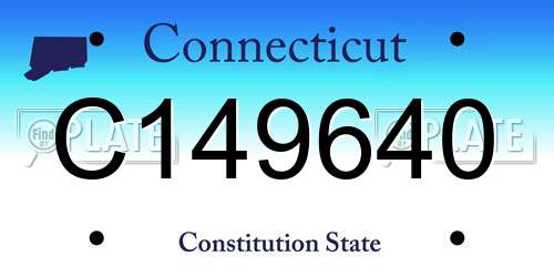 C149640 Connecticut License Plate