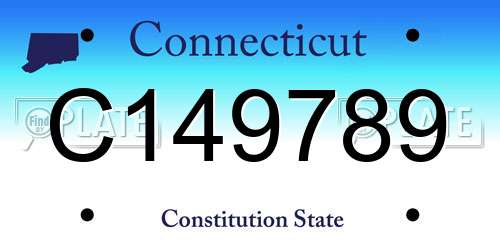 C149789 Connecticut License Plate