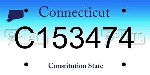 C153474 Connecticut License Plate