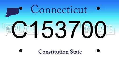 C153700 Connecticut License Plate