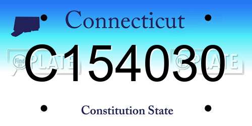 C154030 Connecticut License Plate