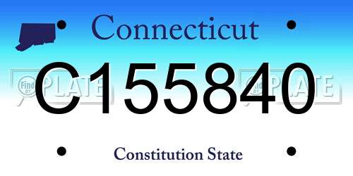 C155840 Connecticut License Plate
