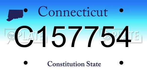 C157754 Connecticut License Plate
