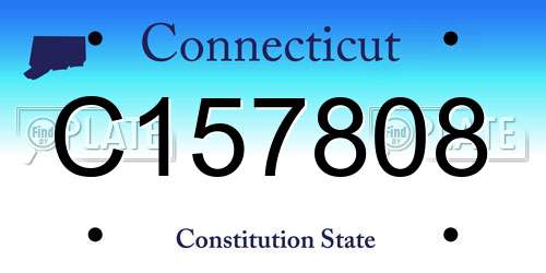 C157808 Connecticut License Plate