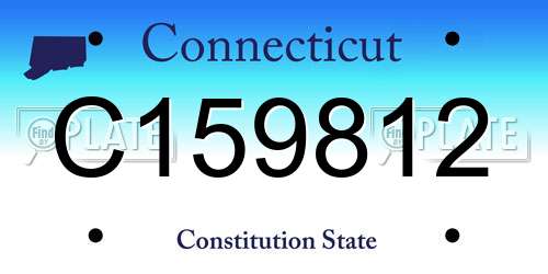 C159812 Connecticut License Plate