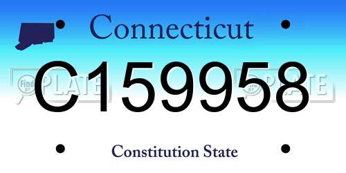 C159958 Connecticut License Plate