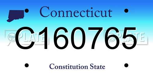 C160765 Connecticut License Plate