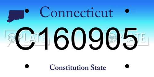 C160905 Connecticut License Plate