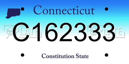 C162333 Connecticut License Plate