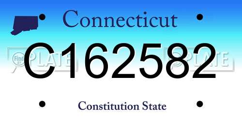 C162582 Connecticut License Plate