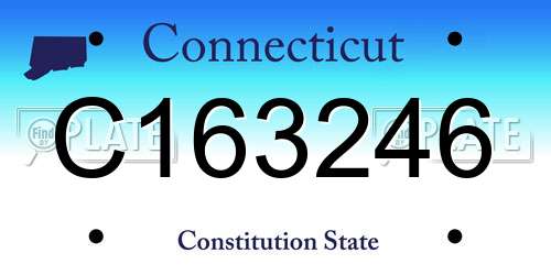 C163246 Connecticut License Plate