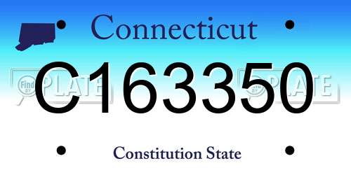 C163350 Connecticut License Plate