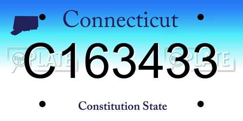 C163433 Connecticut License Plate