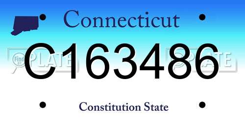 C163486 Connecticut License Plate