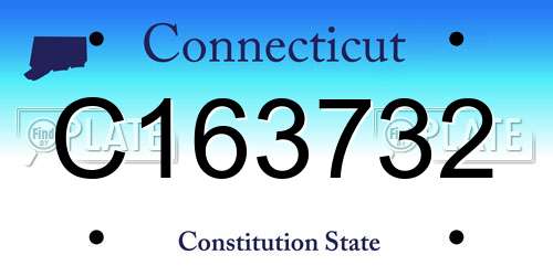 C163732 Connecticut License Plate