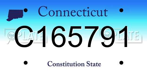 C165791 Connecticut License Plate