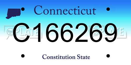C166269 Connecticut License Plate