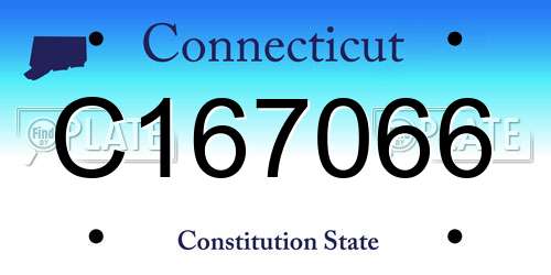 C167066 Connecticut License Plate