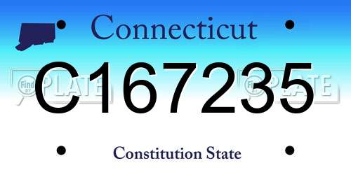 C167235 Connecticut License Plate