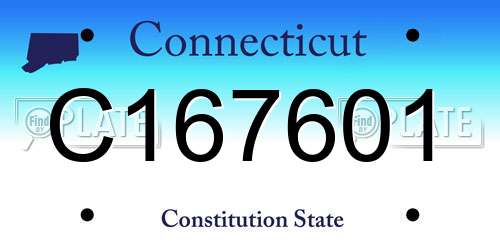 C167601 Connecticut License Plate