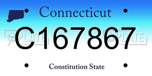 C167867 Connecticut License Plate
