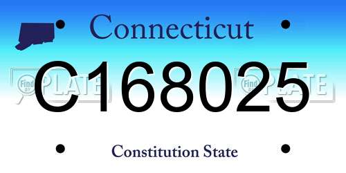 C168025 Connecticut License Plate