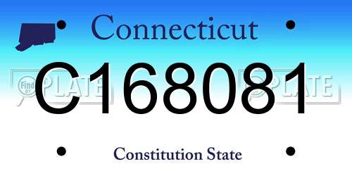 C168081 Connecticut License Plate