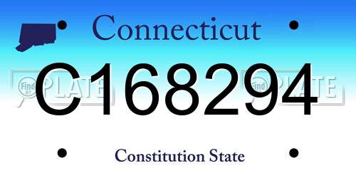C168294 Connecticut License Plate