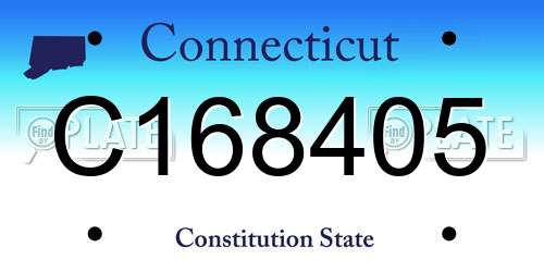C168405 Connecticut License Plate