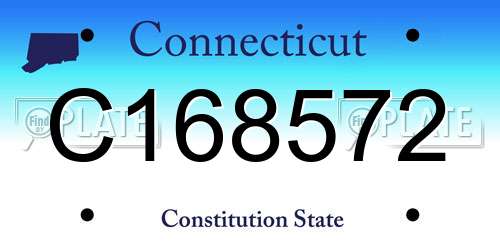 C168572 Connecticut License Plate