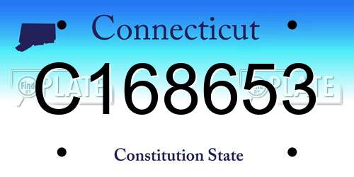 C168653 Connecticut License Plate