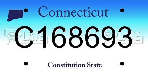 C168693 Connecticut License Plate