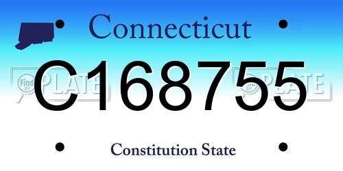 C168755 Connecticut License Plate
