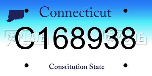 C168938 Connecticut License Plate