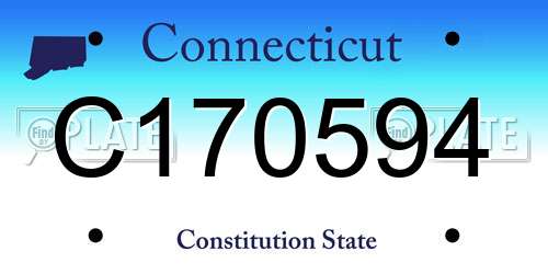 C170594 Connecticut License Plate