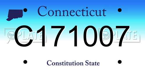 C171007 Connecticut License Plate