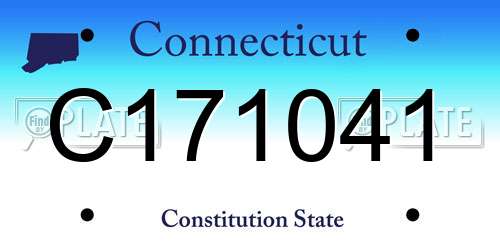 C171041 Connecticut License Plate