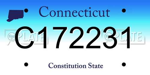 C172231 Connecticut License Plate