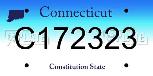 C172323 Connecticut License Plate