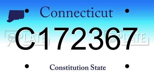 C172367 Connecticut License Plate