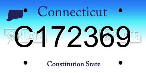 C172369 Connecticut License Plate