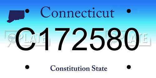 C172580 Connecticut License Plate