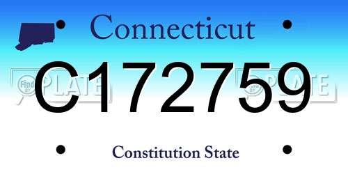 C172759 Connecticut License Plate