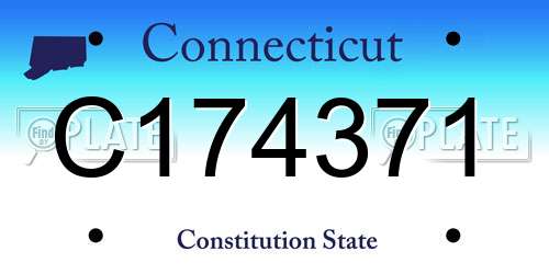 C174371 Connecticut License Plate
