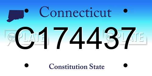 C174437 Connecticut License Plate