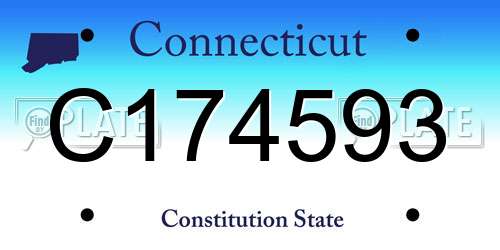 C174593 Connecticut License Plate